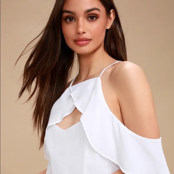 BB DAKOTA off shoulder white dress size 10 NWT - Picture 3 of 5